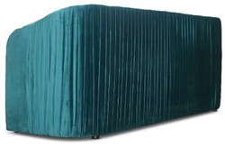 Casa Padrino sofá Art Deco de terciopelo verde azul / oro 180 x 78 x A. 80 cm - Sofá de Salón - Muebles de Salón Art Deco
