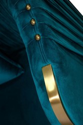 Art Deco Samt Sessel Grünblau Gold Art Deco Velvet Armchair Green Blue Gold