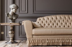 Casa Padrino sofá barroco de lujo oro - Sofá de salón hecho a mano en estilo barroco - Muebles de salón barrocos
