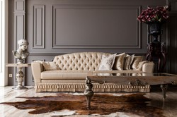 Casa Padrino sofá barroco de lujo oro - Sofá de salón hecho a mano en estilo barroco - Muebles de salón barrocos