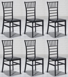 Casa Padrino conjunto de sillas de acrílico de diseño negro 40 x 46 x A. 92,5 cm - Sillas de comedor - Muebles de comedor de acrílico