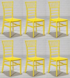 Casa Padrino set di sedie di design in acrilico giallo 40 x 46 x A. 92,5 cm - Sedie per sala da pranzo - Mobili per sala da pranzo in acrilico

