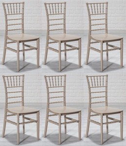 Casa Padrino conjunto de sillas de acrílico de diseño capuchino 40 x 46 x A. 92,5 cm - Sillas de comedor - Muebles de comedor de acrílico