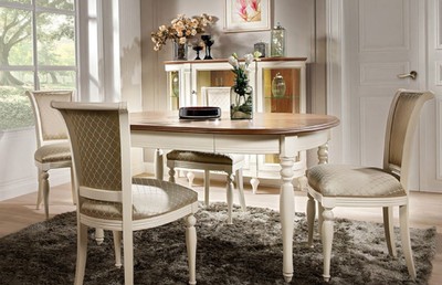 Casa Padrino tavolo da pranzo Art Nouveau di lusso marrone / crema 90-290 x 113 x A. 77,5 cm - Tavolo da pranzo allungabile in legno massello - Mobili da Pranzo Barocco e Art Nouveau