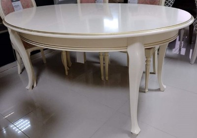 Casa Padrino tavolo da pranzo Art Nouveau di lusso crema / oro 160-360 x 110 x A. 78 cm - Tavolo da pranzo ovale allungabile in legno massello - Mobili da Pranzo Barocco e Art Nouveau