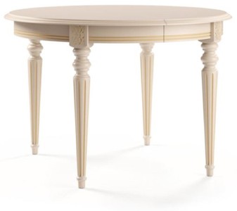 Casa Padrino tavolo da pranzo barocco di lusso crema / oro 100-200 x 100 x A. 77,5 cm - Tavolo da pranzo rotondo allungabile in legno massello - Mobile da pranzo barocco