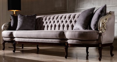 Casa Padrino Luxury Baroque Living Room Sofa Purple / Silver / Dark Brown - Magnificent Baroque Living Room & Hotel Furniture