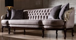 Casa Padrino sofá de salón barroco de lujo púrpura / plata / marrón oscuro - Magnífico Muebles Barrocos para Salón y Hotel
