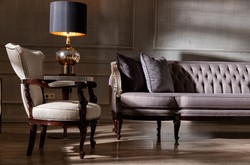 Casa Padrino sofá de salón barroco de lujo púrpura / plata / marrón oscuro - Magnífico Muebles Barrocos para Salón y Hotel