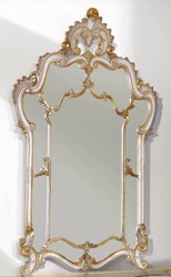 Casa Padrino miroir baroque de luxe blanc / or antique - Magnifique miroir mural de style baroque - Mobilier de Salon & d'Hôtel Baroque - Qualité de Luxe - Fabriqué en Italie