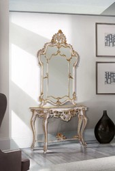 Casa Padrino miroir baroque de luxe blanc / or antique - Magnifique miroir mural de style baroque - Mobilier de Salon & d'Hôtel Baroque - Qualité de Luxe - Fabriqué en Italie