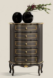 Casa Padrino luxury baroque chest of drawers black / gold - Noble solid wood cabinet with 5 drawers - Baroque Furniture - Luxury Quality - Made in Italy