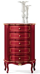 Casa Padrino luxury baroque chest of drawers bordeaux red / gold - Noble solid wood cabinet with 5 drawers - Baroque Furniture - Luxury Quality - Made in Italy