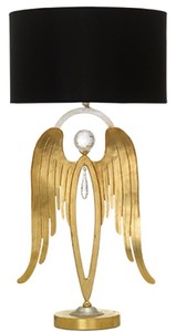 Casa Padrino luxury table lamp angel gold / silver / black Ø 28 x H. 56.5 cm - Modern desk lamp with noble Swarovski crystal glass - Luxury Quality - Made in Italy