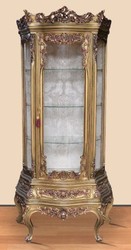 Casa Padrino vitrina barroco oro antiguo - Magnífica gabinete barroco con puerta de vidrio y cajón - Muebles de salón barrocos hechos a mano
