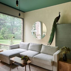 Casa Padrino espejo de pared de lujo en óptica de luna Ø 125 cm - Espejo de salón redondo - Colección de Lujo