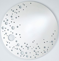 Casa Padrino espejo de pared de lujo en óptica de luna Ø 125 cm - Espejo de salón redondo - Colección de Lujo