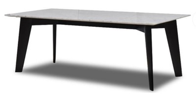 Casa Padrino luxury dining table white / black 240 x 100 x H. 75 cm - Modern kitchen table with high quality Italian Calacatta marble tabletop - Luxury dining room furniture