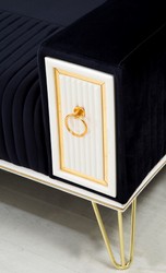 Modernes Luxus Wohnzimmer Sofa Schlafsofa Dunkelblau Weiß Gold Modern Luxury Living Room Sofa Bed Dark Blue White Gold