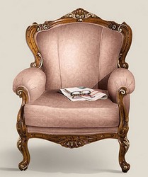 Casa Padrino luxury baroque armchair pink / brown / gold - Handmade mahogany living room armchair - Baroque living room furniture - Luxury Quality - Made in Italy
