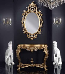 Casa Padrino consolle a specchio barocco di lusso oro / argento - Magnifica consolle barocco con specchio a parete - Mobili Barocchi per Hotel e Castello - Qualità di Lusso - Fatto in Italia