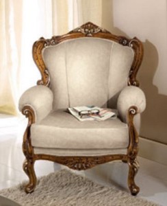 Casa Padrino fauteuil baroque de luxe gris / marron - Fauteuil de salon en acajou fait main - Mobilier de salon baroque - Qualité de Luxe - Fabriqué en Italie