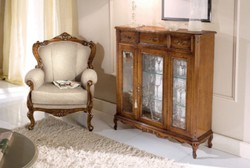 Casa Padrino fauteuil baroque de luxe gris / marron - Fauteuil de salon en acajou fait main - Mobilier de salon baroque - Qualité de Luxe - Fabriqué en Italie
