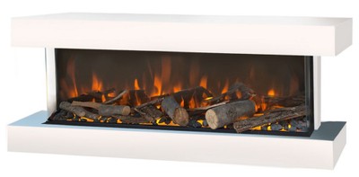Casa Padrino chimenea eléctrica de pared LED de lujo blanco 113,5 x 32 x A. 47 cm - Chimenea eléctrica moderna con mando a distancia - Colección de lujo