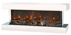 Casa Padrino luxury LED electric wall fireplace white 113.5 x 32 x H. 47 cm - Modern electric fireplace with remote control - Luxury Collection