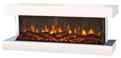 Casa Padrino luxury LED electric wall fireplace white 113.5 x 32 x H. 47 cm - Modern electric fireplace with remote control - Luxury Collection