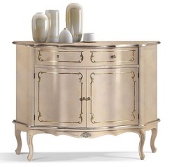 Casa Padrino luxury baroque sideboard beige / silver / gold - Magnificent solid wood cabinet with 2 doors and drawer - Baroque Living Room & Hotel Furniture - Luxury Quality - Made in Italy