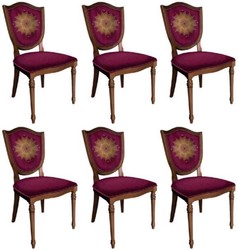 Casa Padrino ensemble de chaises de salle à manger Art Déco violet / marron - 6 Chaises de cuisine Art Déco fait main - Meubles de salle à manger Art Déco Casa Padrino ensemble de chaises de salle à manger Art Déco violet / marron - 6 Chaises de cuisine Art Déco fait main - Meubles de salle à manger Art Déco