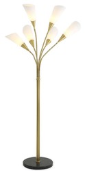 Casa Padrino luxury floor lamp antique brass / black / white Ø 140 x H. 188 cm - Modern metal floor lamp with marble base and 6 flexible arms - Luxury Collection