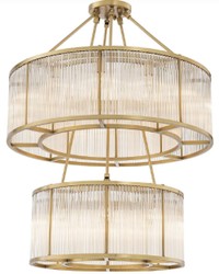 Runder Luxus Designer Kronleuchter Antik Messing Round Luxury Designer Chandelier Antique Brass
