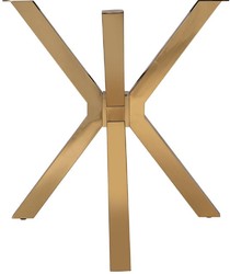 Casa Padrino mesa de comedor de lujo marrón / oro 200 x 100 x A. 77 cm - Mesa de comedor rectangular con tablero de mármol artificial y patas de acero inoxidable - Muebles de comedor de lujo