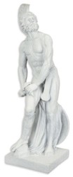 Casa Padrino escultura decorativa soldado romano gris 16,5 x 16,8 x A. 49,7 cm - Figura decorativa resina sintética - Decoración de Salón - Accesorios de Decoración