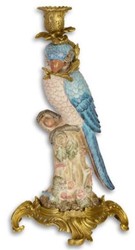 Jugendstil Kerzenhalter Kerzenständer Set Papageien Art Nouveau Candle Holder Candlestick Set Parrots