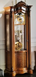 Luxus Barock Massivholz Standuhr Braun Luxury Baroque Solid Wood Grandfather Clock Brown