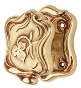 Casa Padrino conjunto de pomos de puerta Art Nouveau oro francés 6,6 x 8,5 cm - Elegantes tiradores de puerta de latón - Accesorios Decorativos Barrocos y Art Nouveau