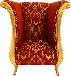 Stravagante Pompöös di Casa Padrino poltrona di design di lusso di Harald Glööckler motivo bouquet bordeaux rosso / oro - Poltrona Barocco Stravagante Pompöös di Casa Padrino poltrona di design di lusso di Harald Glööckler motivo bouquet bordeaux rosso / oro - Poltrona Barocco