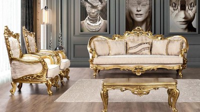 Barock Wohnzimmer Set Barock Sofa Barock Sessel Barock Couchtisch Baroque Living Room Set Baroque Sofas Baroque Armchairs Baroque Coffee Table