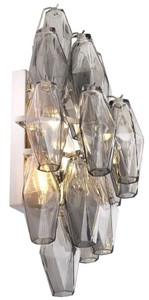 Casa Padrino Lámpara de Pared de Lujo Gris / Plata 31 x 19 x A. 50 cm - Lámpara de Pared Elegante para Hotel y Restaurante - Colección de Lujo