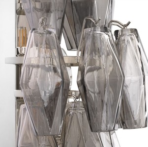 Casa Padrino Luxus Wandleuchte Grau / Silber 31 x 19 x H. 50 cm - Elegante Hotel & Restaurant Wandlampe - Luxus Kollektion