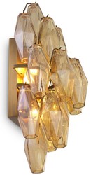 Casa Padrino lámpara de pared de lujo ámbar / latón antiguo 31 x 19 x A. 50 cm - Lámpara de Pared Elegante para Hotel y Restaurante - Colección de Lujo