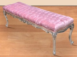 Casa Padrino banco barroco rosa / plata - Banco de estilo antiguo hecho a mano - Magnífico mobiliario barroco
