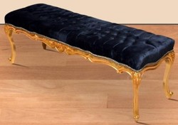 Casa Padrino banco barroco negro / oro - Banco de estilo antiguo hecho a mano - Magnífico mobiliario barroco
