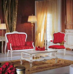 Casa Padrino poltrona barocco di lusso rosso / bianco / argento - Poltrona soggiorno fatta a mano - Mobile soggiorno barocco - Qualità di Lusso - Fatto in Italia
