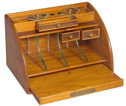 Casa Padrino luxury desk organizer box light brown 37.5 x 25 x H. 24 cm - Elegant solid wood office box - Luxury Office & Desk Accessories