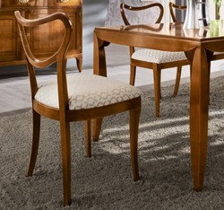 Casa Padrino Luxury Biedermeier Dining Chair Set Cream / Gold / Brown - Handmade Kitchen Chairs Set of 6 - Biedermeier Dining Room Furniture - Luxury Quality - Made in Italy