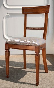 Casa Padrino Luxury Biedermeier Dining Chair Set Silver / Beige / Brown - Handmade Kitchen Chairs Set of 6 - Biedermeier Dining Room Furniture - Luxury Quality - Made in Italy
